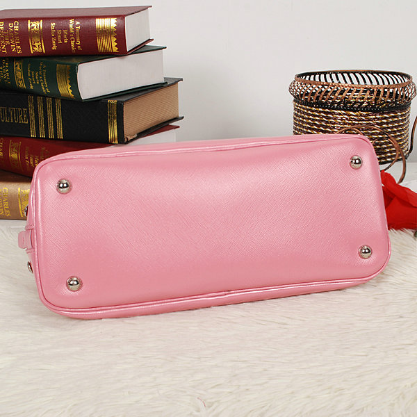 2014 Prada Saffiano Leather Spring Hinge Two-Handle Bag BL0837 pink